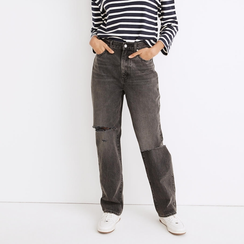 Baggy Straight Jeans in Cavell Wash: Ripped Edition